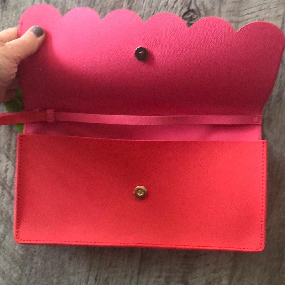 ✨NWT✨ KATE SPADE Lily Avenue Kiki Clutch Flamingo - Picture 7 of 7